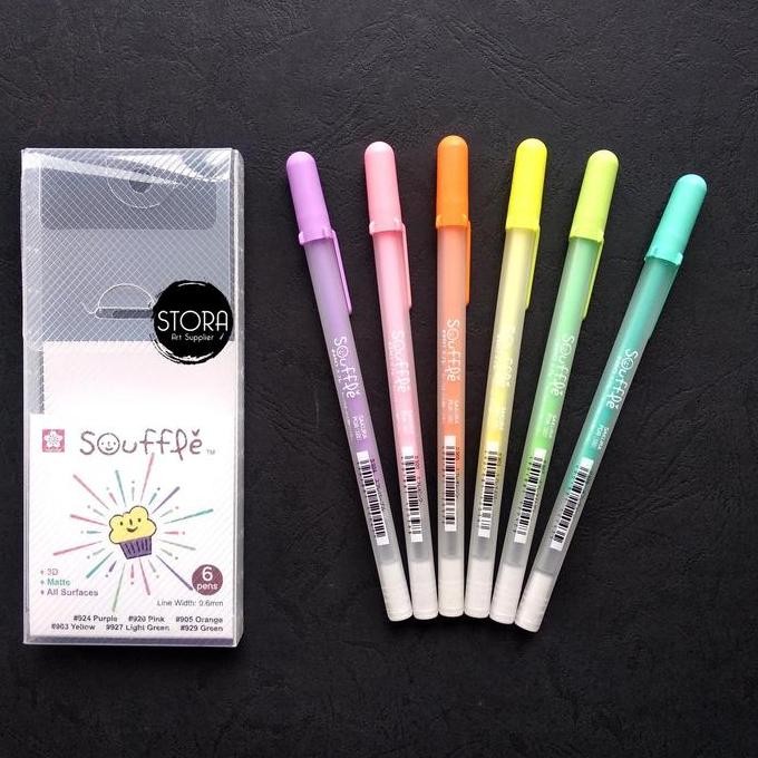 

New Product - Sakura Souffle Pen Set 6 Colour Color Pastel Matte 3D Ink Nail Art Kiarastoreku