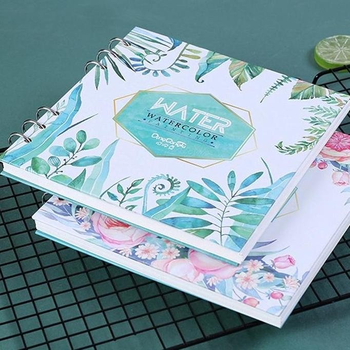 

[Dotding] Metal Binder Sketchbook Watercolor Painting Blank Paper Thickened 300Gsm Loose Leaf Planner For School Stationery Art Supplies Co
