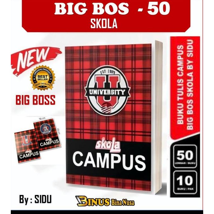 

Uku Tulis Big Boss Campus Skola 50 Dan 36 Lembar (1 Pack Isi 10 Buku) Co