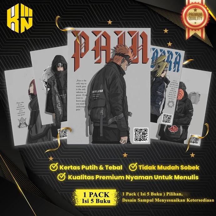 

Buku Tulis Sekolah Custom Akatsuki X Naruto Bergaris 38 Lembar 1 Pak Isi 5 Buku/ Buku Tulis Anime/ Buku Aesthetic/ Buku Catatan Co