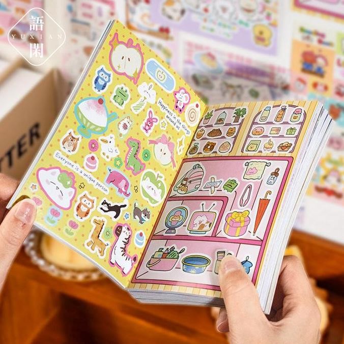 

Universal Cute Animal Series Sticker Book Stickers Dekorasi Binder Scrapbook Jurnal Stiker Diy Stike Co