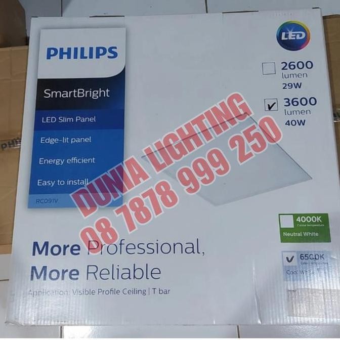 PHILIPS PANEL LED 60X60 40W 3600LM LAMPU LED PLAFON 60 X 60 40 WATT W