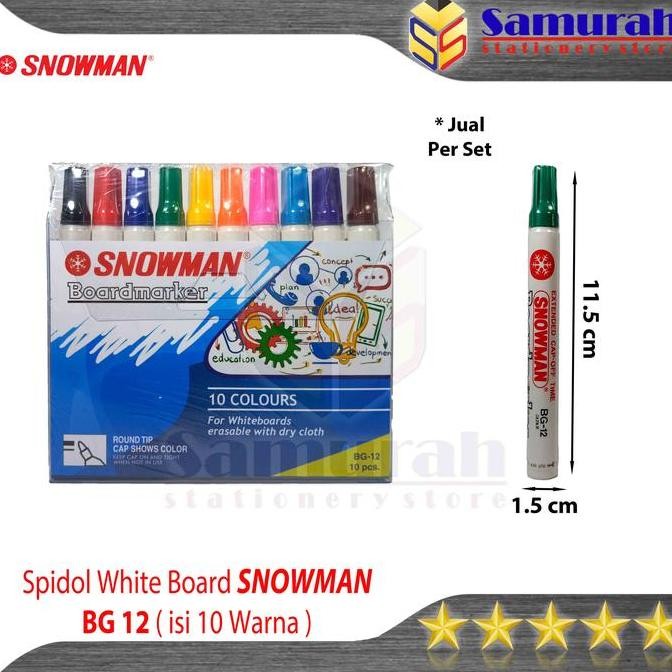 

Spidol White Board Snowman Bg 10 Warna / Bg-10 Papan Whiteboard Besar Campur Warna Set Co