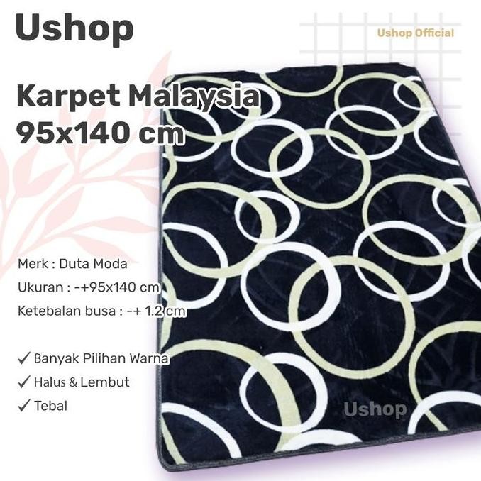BEBAS ONGKIR - Karpet Malaysia Duta Moda Ukuran 95x140 cm - Motif Blue Turkish Bremen Gold Rings Etn
