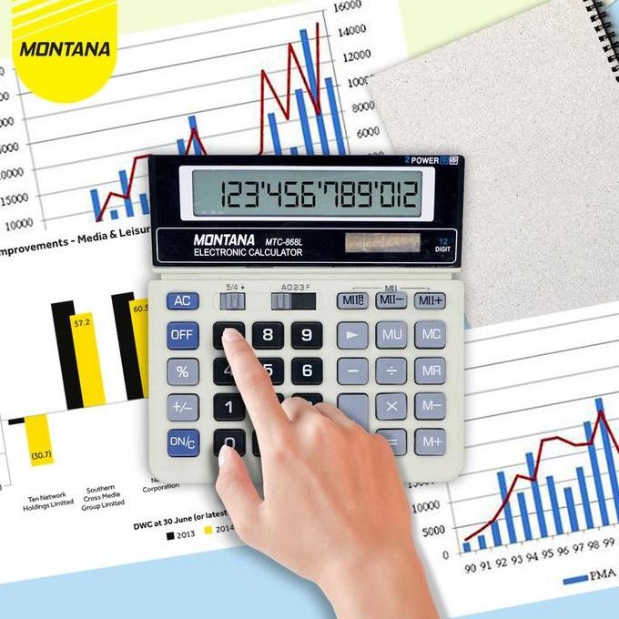 

New Product - Montana Kalkulator 2 Power 12 Digit Electronic Calculator Big Display Mt-868 Kiarastoreku