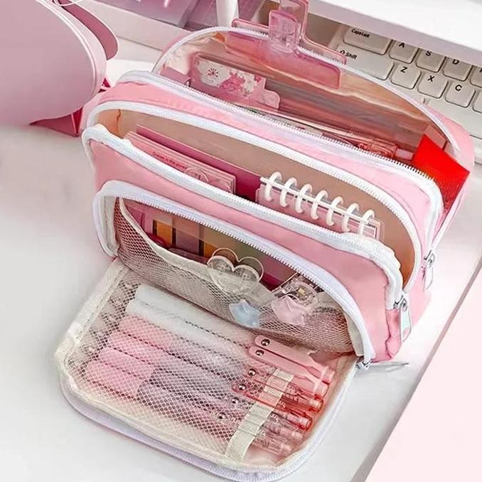 

Tempat Pensil Korea Sekat Multi Layer Pencil Case Compact Pouch Stationary - Zhibige - Mg-1354 - Size Besar Stationery Co
