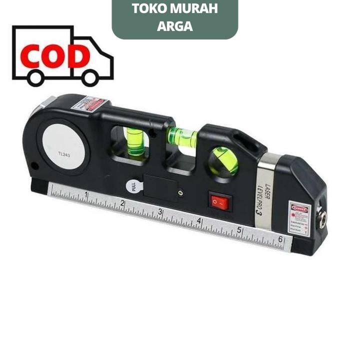 LASER WATERPASS ALAT PENGUKUR KEMIRINGAN DAN J 3 IN 1 PENGGARIS METERAN KERAMIK SIKU BANGUNAN TERBAI