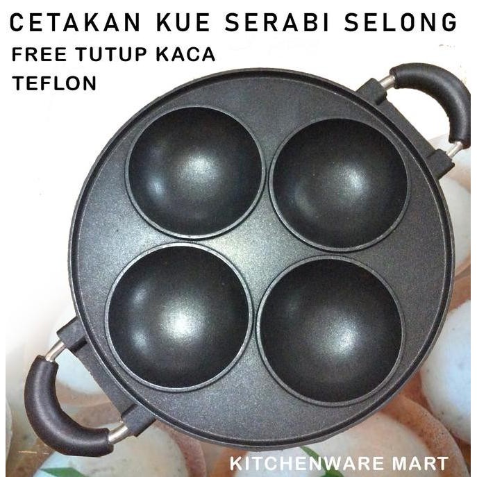 NEW Cetakan Kue Serabi Apem Apem Selong Lubang 4 teflon- Serabi Solo