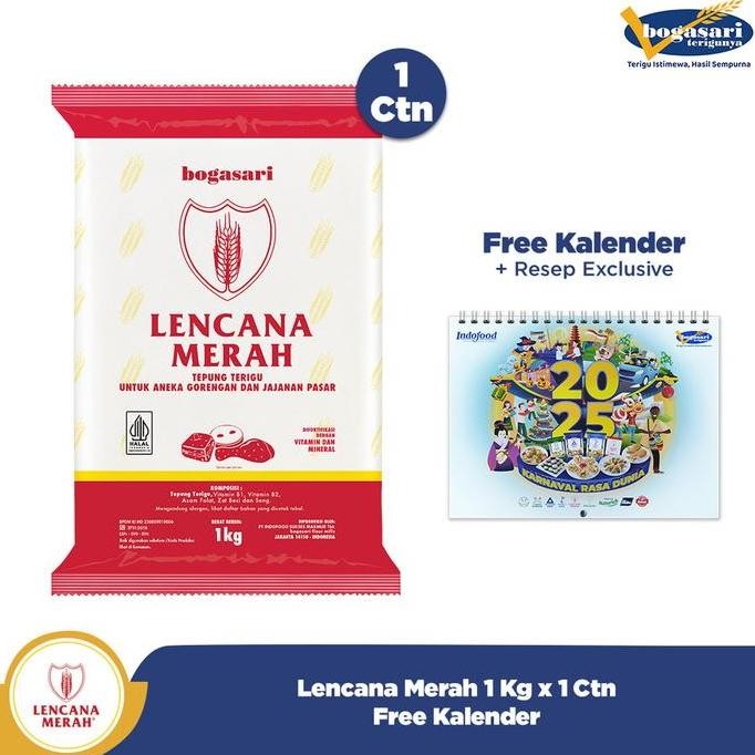 

Ctn - Bogasari Lencana Merah Bening 1 Kg + Kalender Dinding 2025 Co