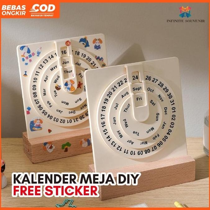 

Kalender Meja Diy Bonus Sticker / Diy Desk Calender Free Sticker / Kalender Abadi Lucu Mini Co