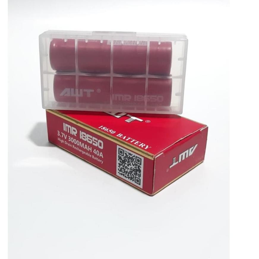 Premium Baterai Cas Type Imr18650 Lithium 3.7Volt - 3000Mah Isi 2Pcs Bonus Box