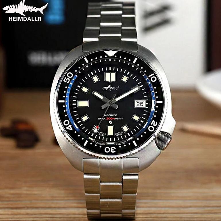 HEIMDALLR Turtle Mechanical Watch Men Captain Willard Watch Sapphire Crystal C3 Luminous NH35 Automa