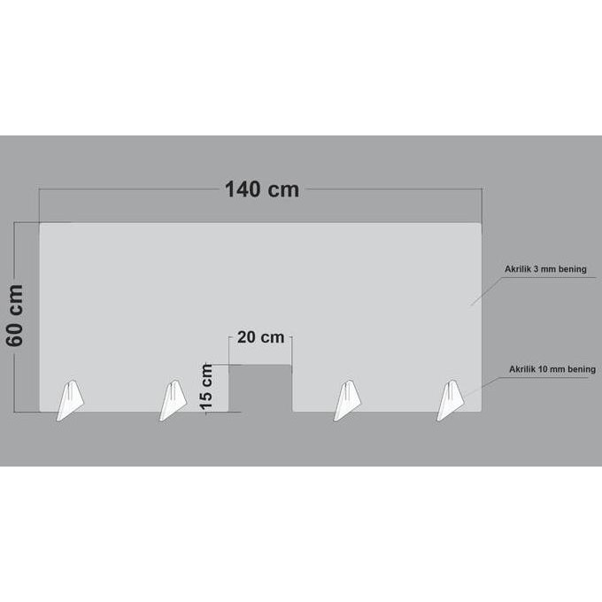 

Sekat Meja Akrilik/Pembatas Meja Acrylic Uk 140X60 Cm Co
