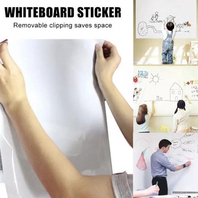 

Stiker Papan Tulis Whiteboard Blackboard Spidol Kapur Tempel Putih & Hitam 60 X 200 Co