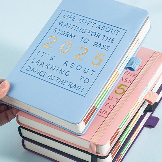 

Buku Agenda Planner 2025 A5 160 Lembar 100Gsm Notebook Weekly Monthly Diary Book Journal School Office Supplies Stationery Schedule Planner Book 2025 White Black Co