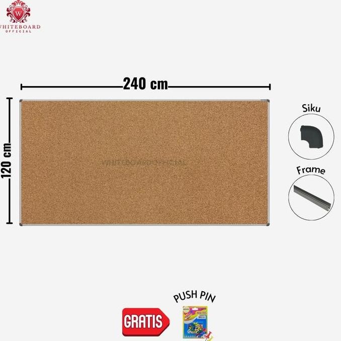 

Sakana Cork Board Gantung 120X240Cm / Message Board / Pin Board / Papan Mading / Papan Pengumuman Co