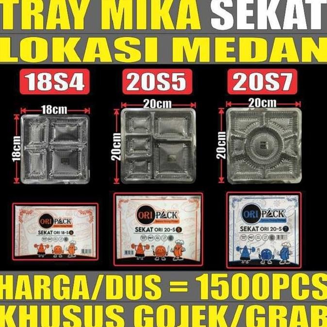 Mika Tray 18S4 Sekat4 N 20S5 Sekat5 N 20S7 Sekat7 Utk Kotak Nasi Dus Gjk Medan Co