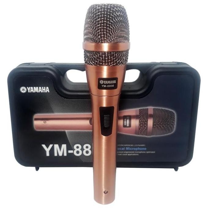 Mic Yamaha Microphone Kabel Ym 8800 Super Body Besi Plus Koper - Gold Mik