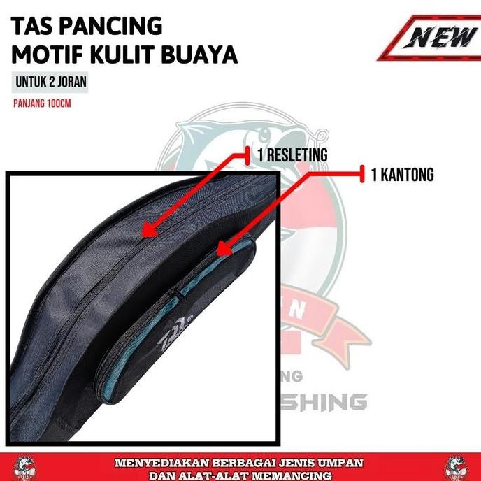 tas pancing motif kulit buaya 1 - 2 joran tas joran mangkok [terbaik]