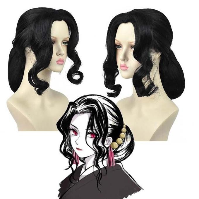 ''Terlaris" Lol-85 Wig Muzan Kibutsuji Female Kimetsu No Yaiba Demon Rambut Palsu Cosplay Karakter A