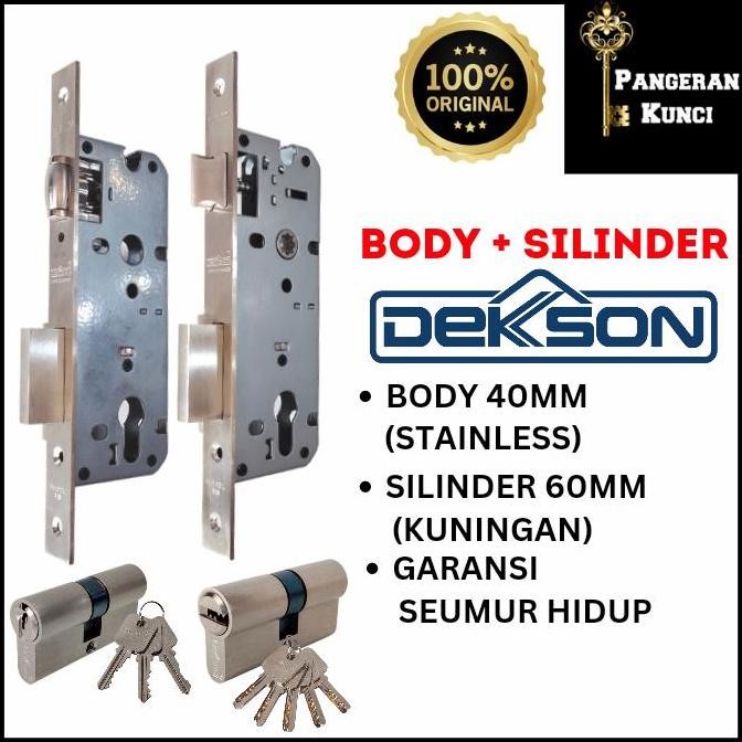 TERBARU - MORTISE LOCK BODY KUNCI PINTU RUMAH SET PELOR LIDAH DEKSON SOLID 40MM
