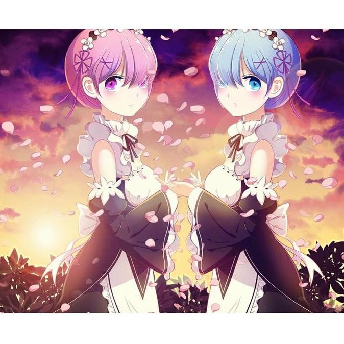 ''Terlaris" Cc-66 Dress Re:Zero Ram Rem Maid Costume Cosplay Kostum Re Zero Murah