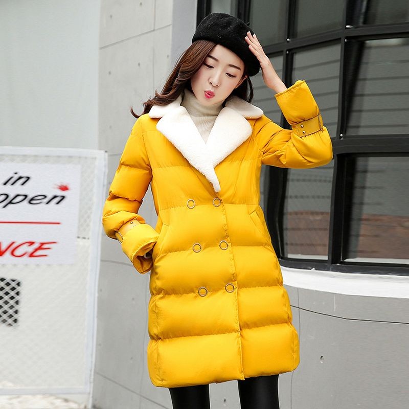 

New Lamb Wool Patchwork Collar Cotton Coat