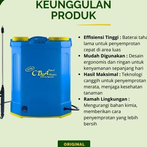 Tangki Tengki Semprot Sprayer Elektrik Elektric Cba Type 4 16 L Liter Original Pertanian Air Pipa Ku
