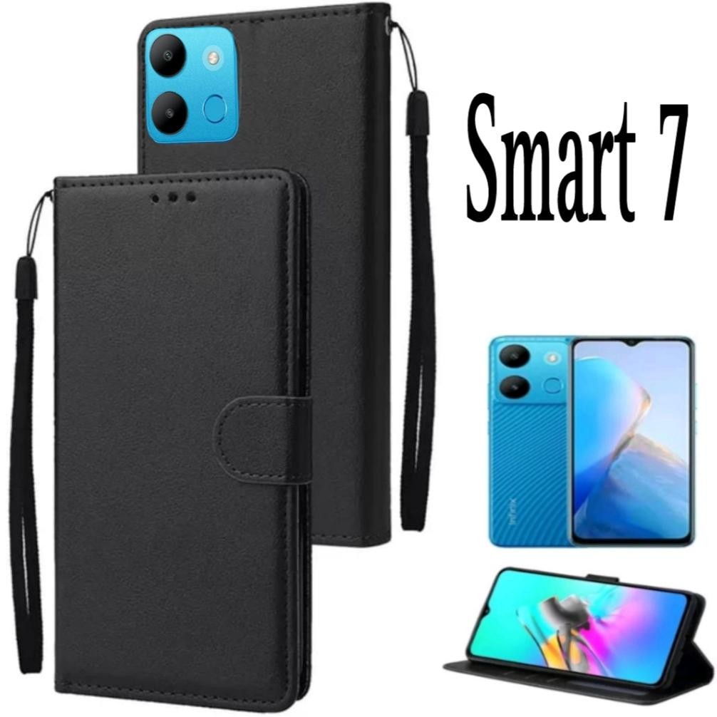 Flip leather case dompet kulit Infinix Smart 7 casing dompet MURAH