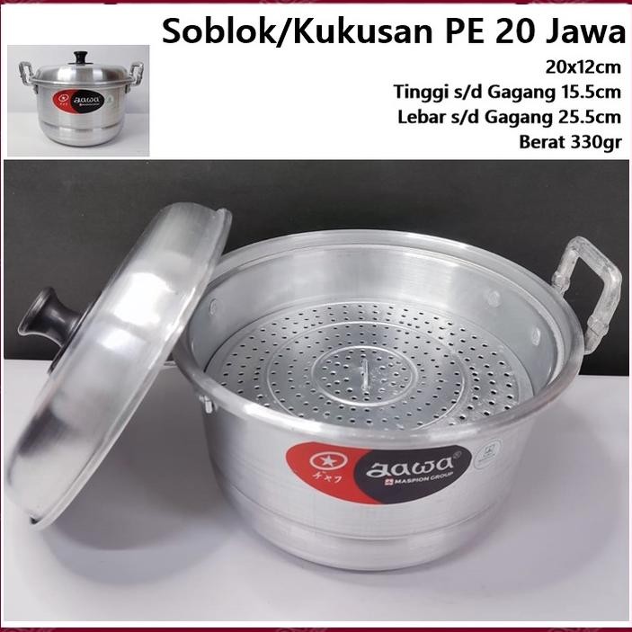 Panci Soblok/Kukusan Jawa Aluminium 20 Maspion