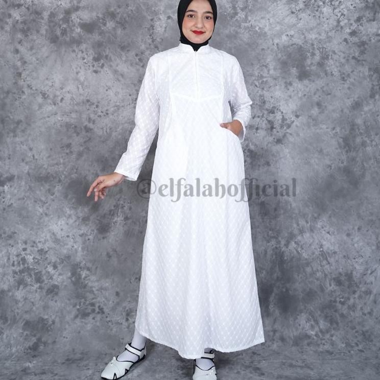 Gamis Umroh Wanita Gamis Ihrom Putih Full Bordir Baju Umroh Wanita