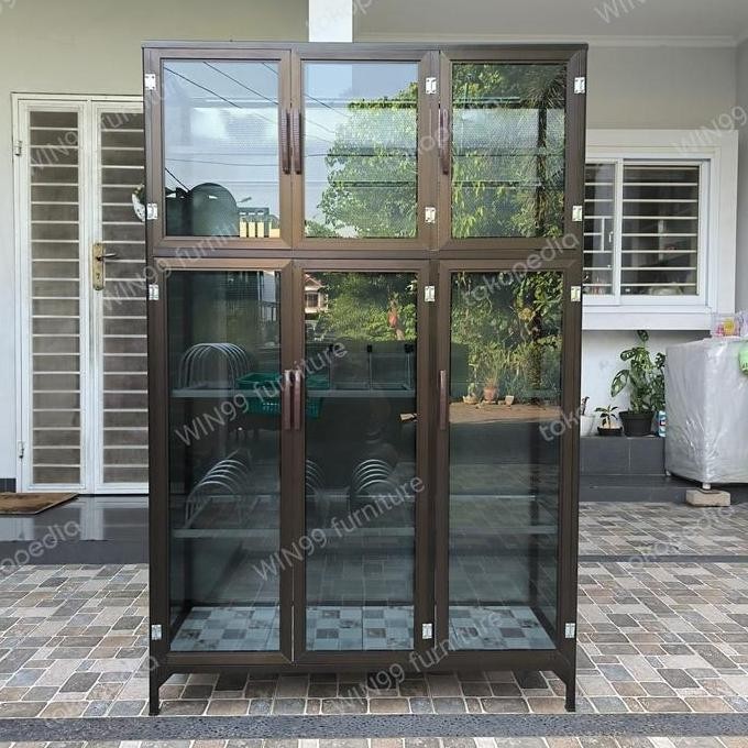 RAK PIRING ALUMINIUM TEBAL/RAK PIRING 3 PINTU/LEMARI PIRING 3 PINTU. GT