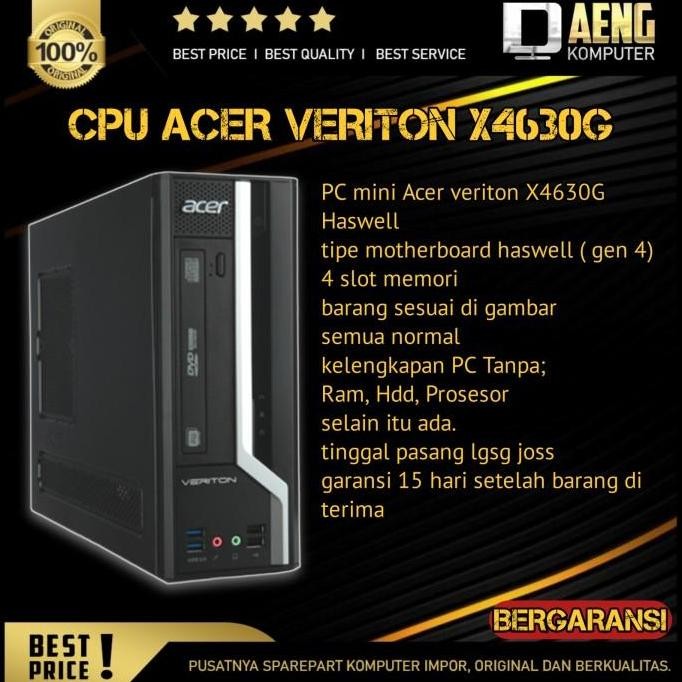 Cpu Pc Komputer Part Pc Mini Acer Veriton X4630G 800 Haswell New Stok
