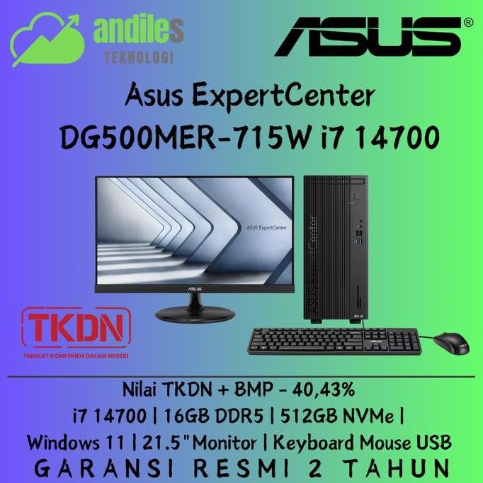 Pc Tkdn Asus Desktop Pc Dg500Mer-715W I7 14700 16Gb Ddr5 512Gb Nvme Windows 11 21.5"Monitor - Pc Tkd