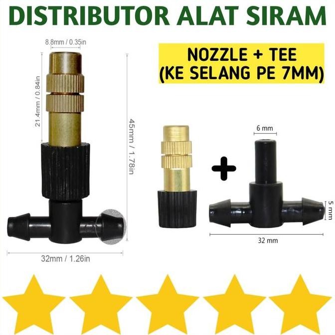 PAKET ALAT SIRAM TANAMAN SPRINKLER SPUYER KUNINGAN MIST NOZZLE SPRAYER
