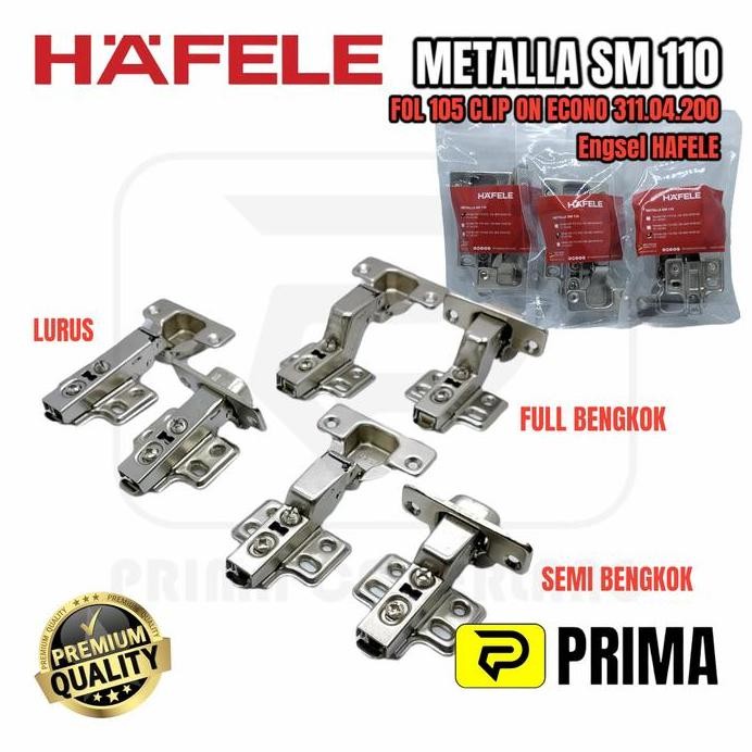 Engsel Sendok HAFELE LURUS METALLA Slow motion Soft closing ORI