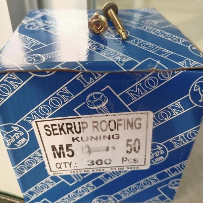NEW Skrup baud roofing M5 5cm kuning 300bh