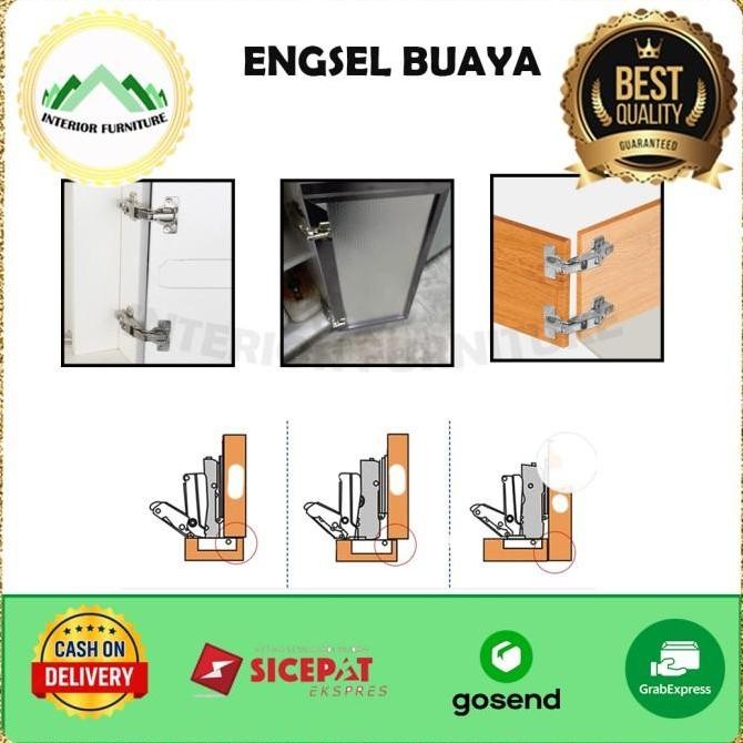 Engsel Sendok Pintu Sudut 180 Derajat Buaya Kodok Slow Motion