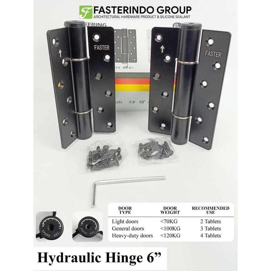 ENGSEL HIDROLIK HITAM ENGSEL HYDROLIC HYDRAULIC HINGE BLACK 6" Engsel Kupu-Kupu Dengan Hidrolik untu