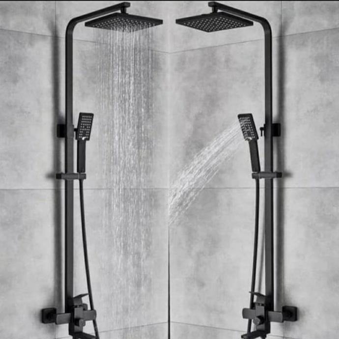 SHOWER TIANG SET MODEL TOTO WASSER BLACK/SHOWER COLUMN 3 WAY HITAM