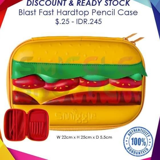 

smiggle ORI blast fast hardtop pencil case Kualitas Original