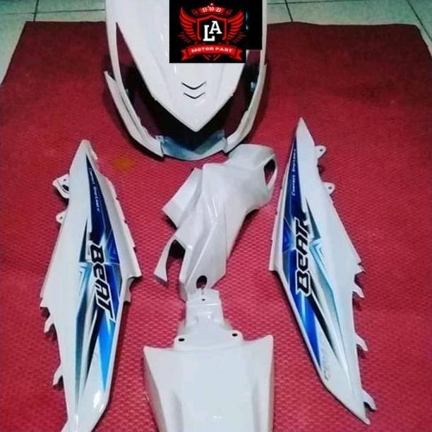 L.A MOTOR PART - Body halus honda beat fi stater kasar 2013-2015,putih full set body beat fi