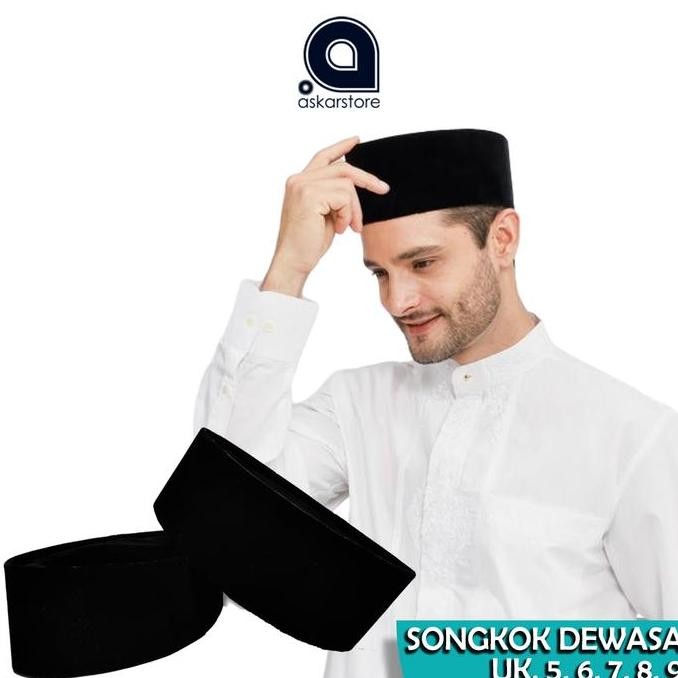 baru  Peci Songkok Polos / Peci Songkok Hitam / Peci Songkok Polos Hitam / Peci Songkok Kulitas Prem