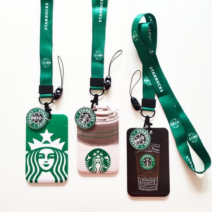 

READY ID Card Holder Name Tag Lanyard / Kalung Kartu Logo Starbucks Coffee 2 NEW