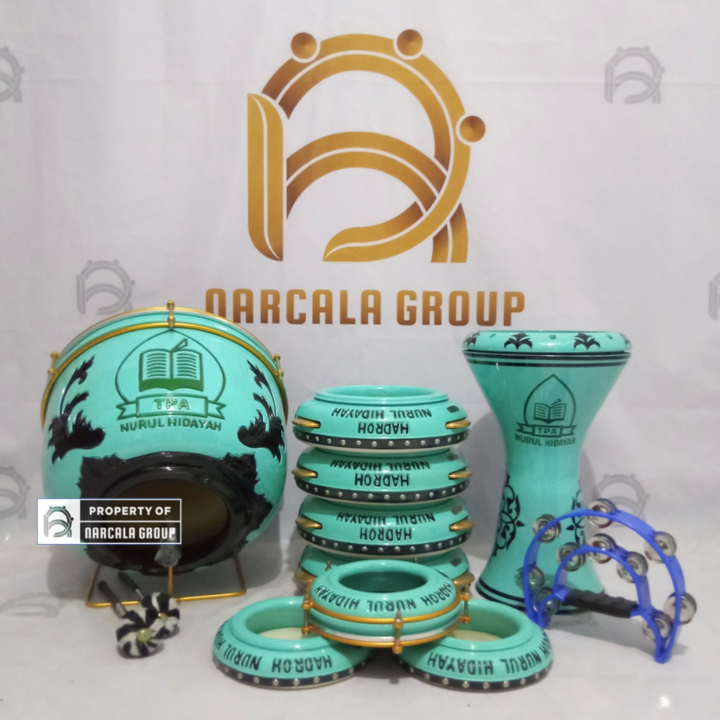 Rebana 1 Set Lengkap Berkualitas Bisa Ukir Nama dan Logo Majelis Sholawat