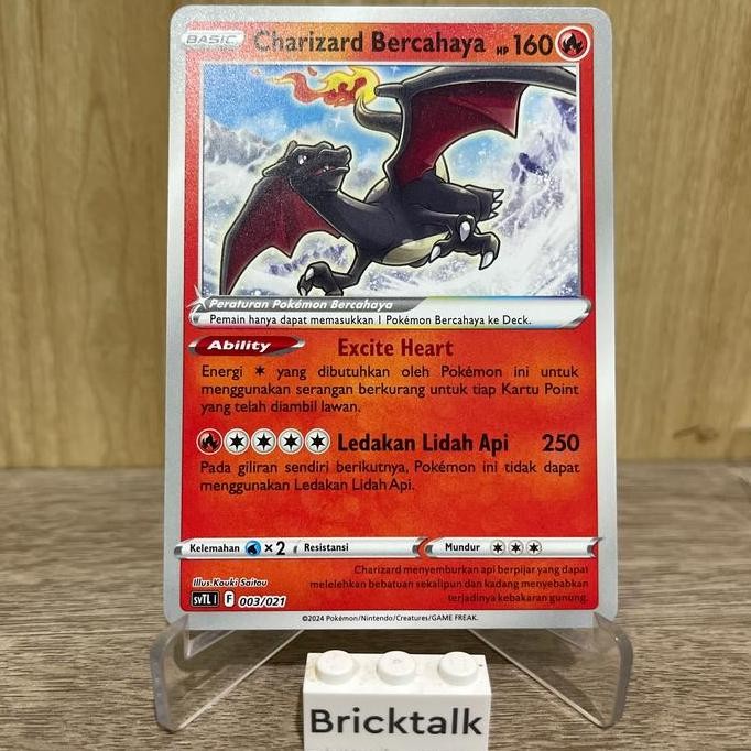 Kartu Pokemon TCG Charizard Bercahaya 003/021 svTL non holo