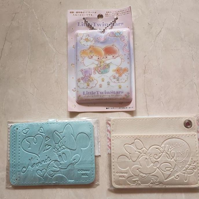 

READY name access id card case holder mickey minnie little twin star NEW