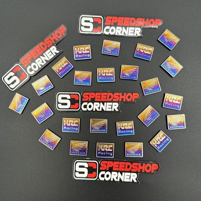 Emblem Titanium Logo Honda & HRC Emblem Batok Speedometer Titanium