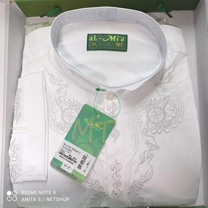 baru  Baju Koko Jumbo Lengan Panjang Polos Al Mia MT DB Putih Original