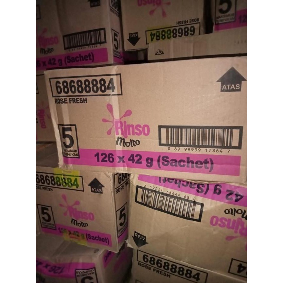 [ harga grosir ] Rinso Molto bubuk 1 dus isi 126 x 42g [ sachet ]